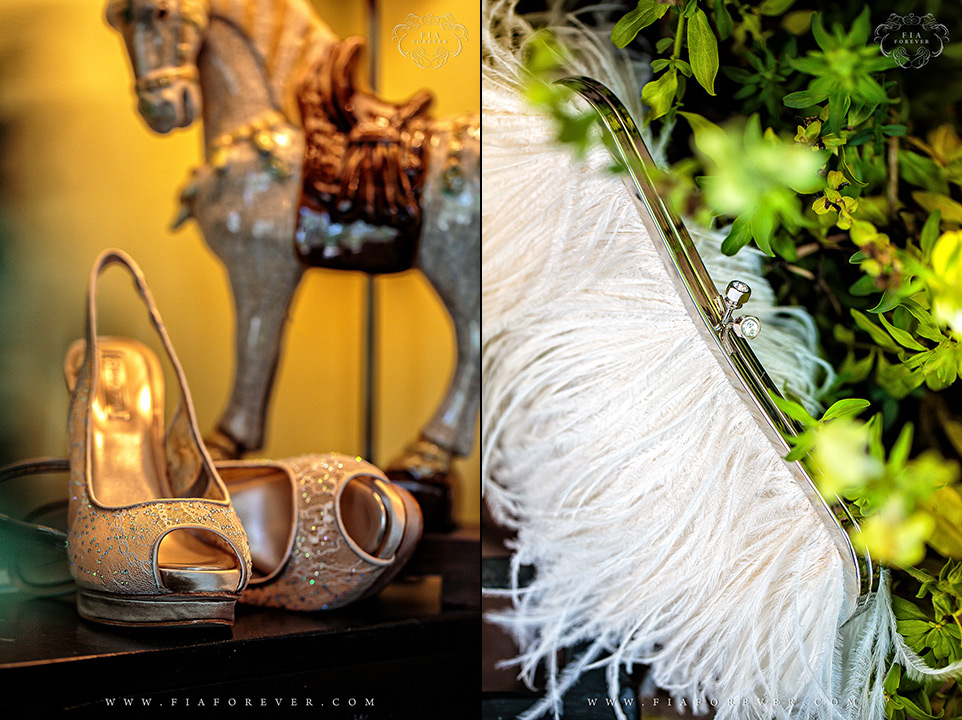 Brides-BCBG-Shoes-and-Feather-purse-photo-by-wedding-photographers-charleston-sc-Fia-Forever